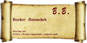 Bodor Benedek névjegykártya